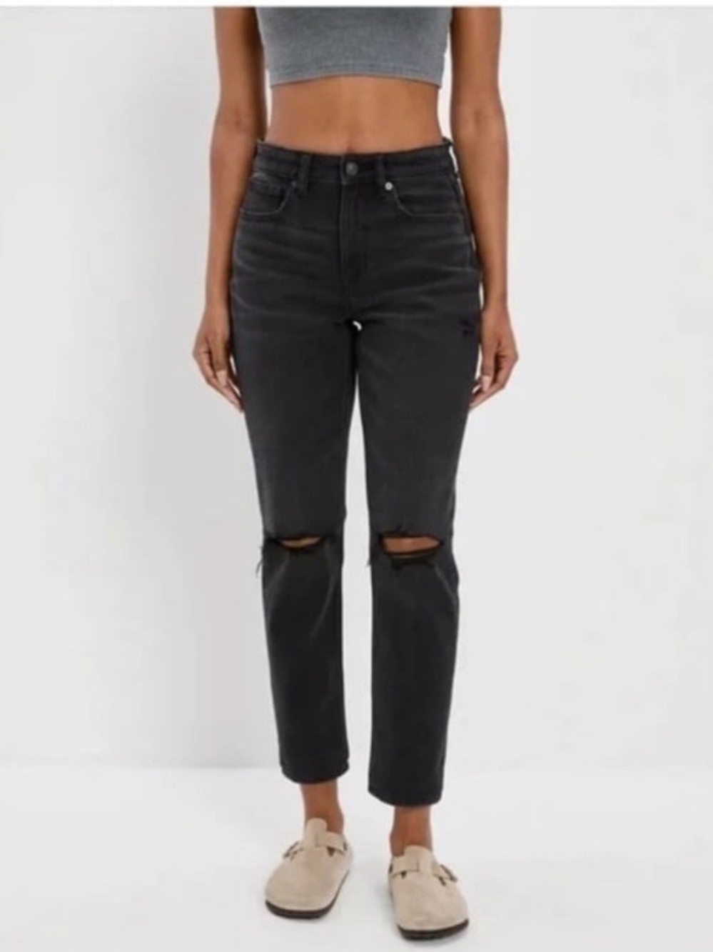American Eagle Distressed Mom Jeans